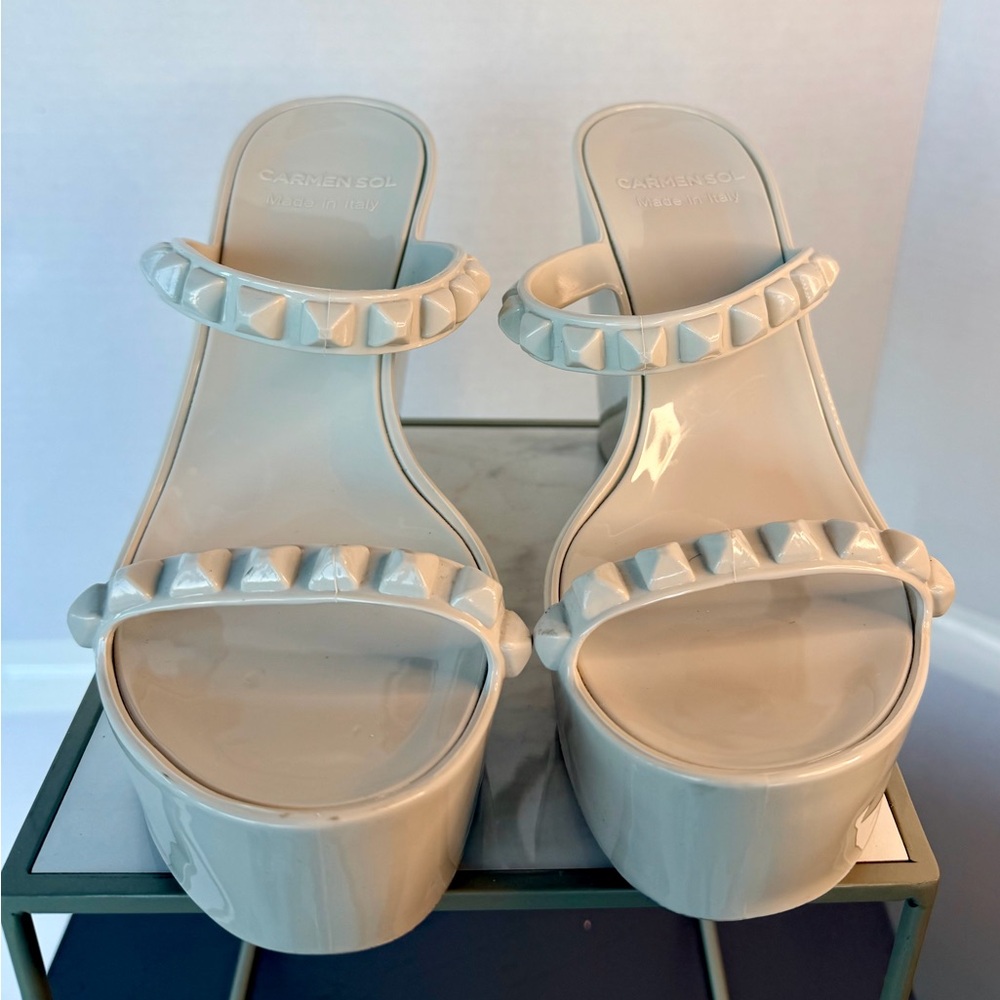 Carmen Sol Gray-White Strappy Women's Sandals